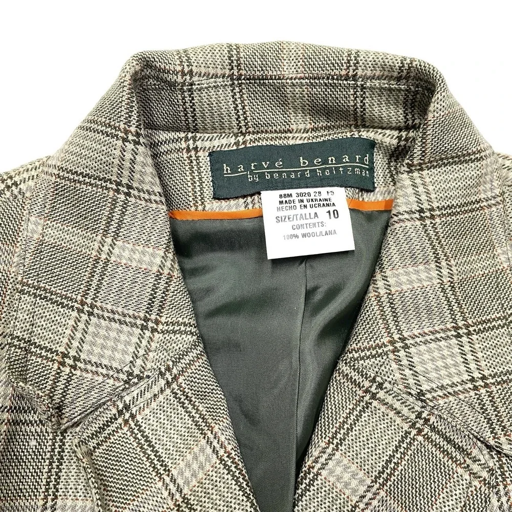 Vintage Harve Benard 8 100% Wool Plaid Blazer and size 10 Skirt Pendleton Wool - Picture 4 of 8